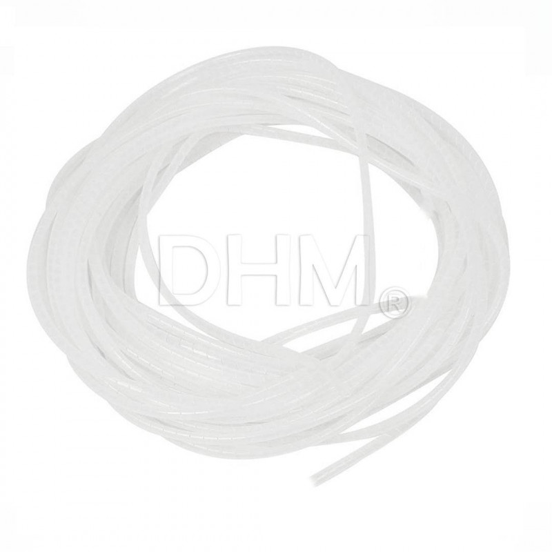 Polyethylen Flexible Spiralrohr Wire Wrap (for 1 meter) Ø6 mm transparent white Spiralrohr 12080202 DHM