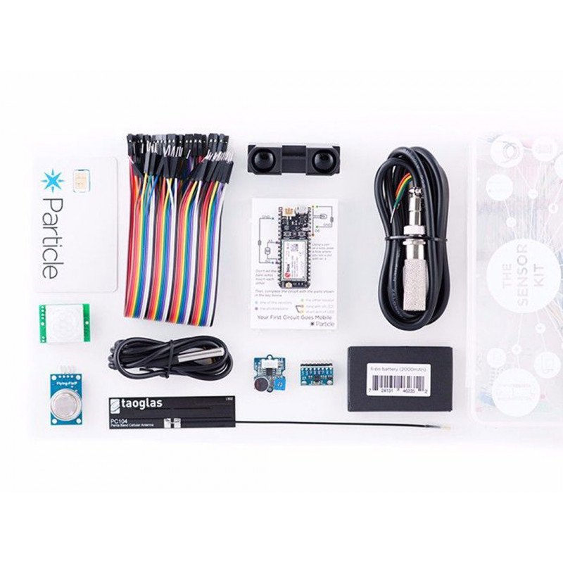 Particle Sensor Kit 3G (Eur/Afr/Asia): Components for a sample product, 10 Sensors, Particle SIM Car Cartes 19010124 SeeedStudio