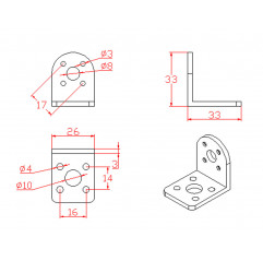 JGA25-371 Motor Bracket - Seeed Studio Robotique 19010982 SeeedStudio