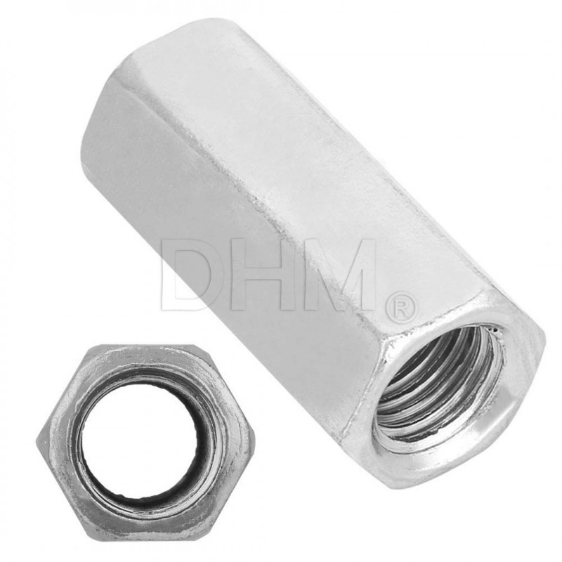 Tuerca larga galvanizada 10x30 mm para varillas roscadas M6 Tuercas hexagonales 02080428 DHM