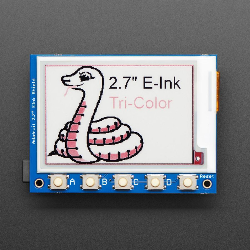 Adafruit 2.7" Tri-Color eInk / ePaper Shield with SRAM - Red Black White Adafruit 19040039 Adafruit