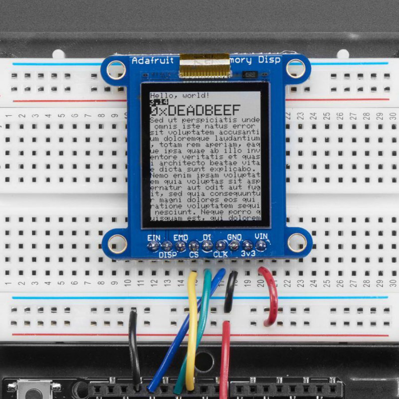 Adafruit SHARP Memory Display Breakout - 1.3" 168x144 Monochrome Adafruit19040128 Adafruit