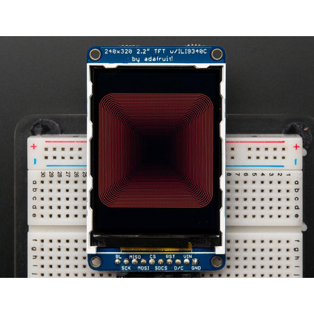 Adafruit 2.2" 18-bit color TFT LCD display with microSD card breakout
