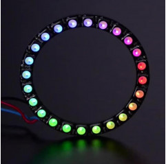 NeoPixel Ring - 24 x 5050 RGBW LEDs w/ Integrated Drivers - Warm White - ~3000K Adafruit 19040214 Adafruit