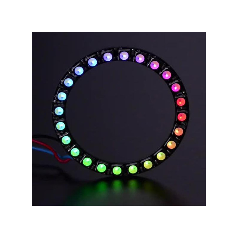 NeoPixel Ring - 24 x 5050 RGBW LEDs w/ Integrated Drivers - Warm White - ~3000K Adafruit 19040214 Adafruit