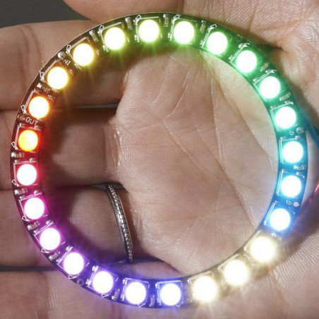 NeoPixel Ring - 24 x 5050 RGBW LEDs w/ Integrated Drivers - Warm White - ~3000K