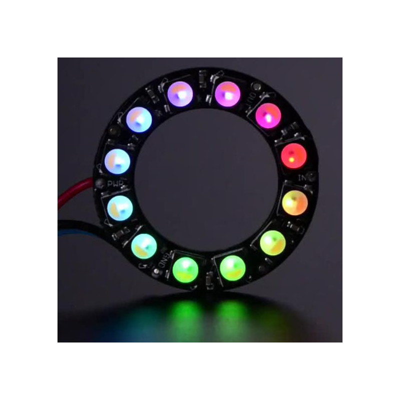 NeoPixel Ring - 12 x 5050 RGBW LEDs w/ Integrated Drivers - Cool White - ~6000K Adafruit19040218 Adafruit