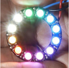 NeoPixel Ring - 12 x 5050 RGBW LEDs w/ Integrated Drivers - Cool White - ~6000K Adafruit 19040218 Adafruit