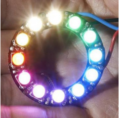 NeoPixel Ring - 12 x 5050 RGBW LEDs w/ Integrated Drivers - Cool White - ~6000K Adafruit 19040218 Adafruit