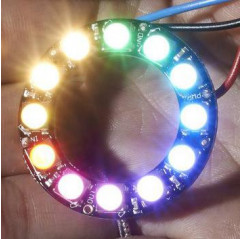 NeoPixel Ring - 12 x 5050 RGBW LEDs w/ Integrated Drivers - Cool White - ~6000K Adafruit 19040218 Adafruit