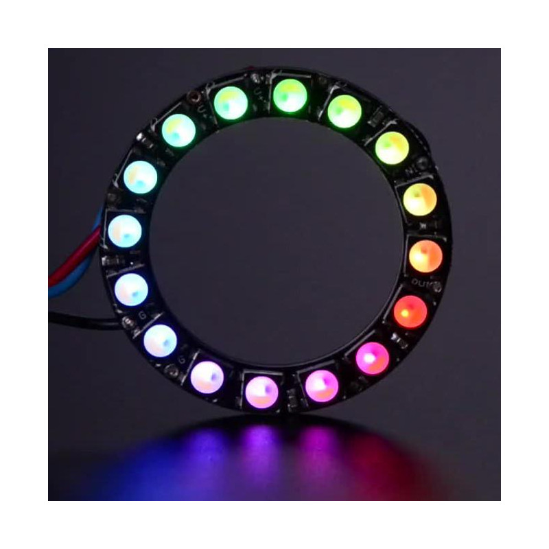 NeoPixel Ring - 16 x 5050 RGBW LEDs w/ Integrated Drivers - Warm White - ~3000K Adafruit 19040221 Adafruit