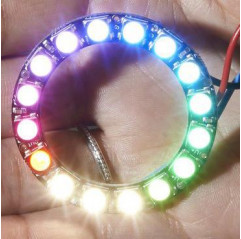 NeoPixel Ring - 16 x 5050 RGBW LEDs w/ Integrated Drivers - Warm White - ~3000K Adafruit19040221 Adafruit