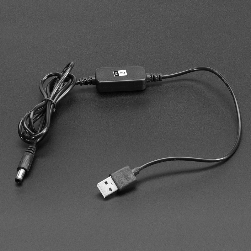 USB to 2.1mm DC Booster Cable - 9V Adafruit 19040235 Adafruit