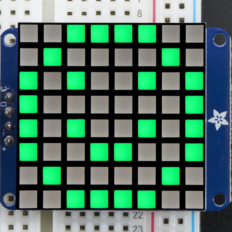 Small 1.2" 8x8 Bright Square LED Matrix + Backpack - Blue Adafruit 19040331 Adafruit