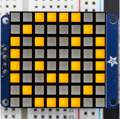 Small 1.2" 8x8 Bright Square LED Matrix + Backpack - Amber Adafruit 19040332 Adafruit