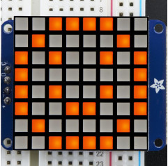 Small 1.2" 8x8 Bright Square LED Matrix + Backpack - Amber Adafruit 19040332 Adafruit