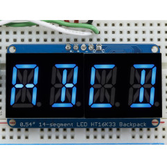 Quad Alphanumeric Display - 0.54" Digits w/ I2C Backpack - Red Adafruit 19040342 Adafruit