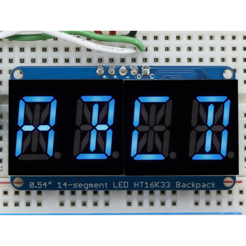 Quad Alphanumeric Display - 0.54" Digits w/ I2C Backpack - Red Adafruit19040342 Adafruit