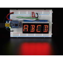 Quad Alphanumeric Display - 0.54" Digits w/ I2C Backpack - Blue Adafruit 19040343 Adafruit