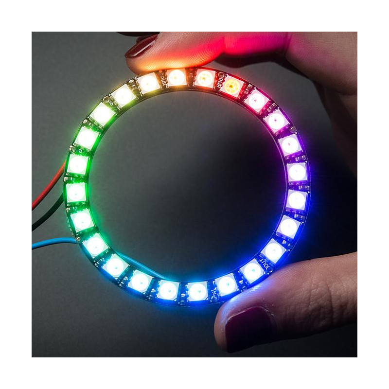 Adafruit NeoPixel Ring - RGB LED w/ Integrated Drivers - 24 pixel Adafruit 19040380 Adafruit