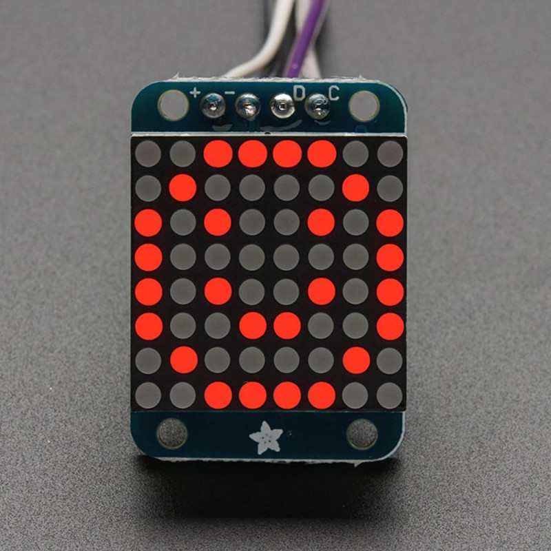 Adafruit Mini 0.7" 8x8 LED Matrix w/I2C Backpack - Red Adafruit19040396 Adafruit