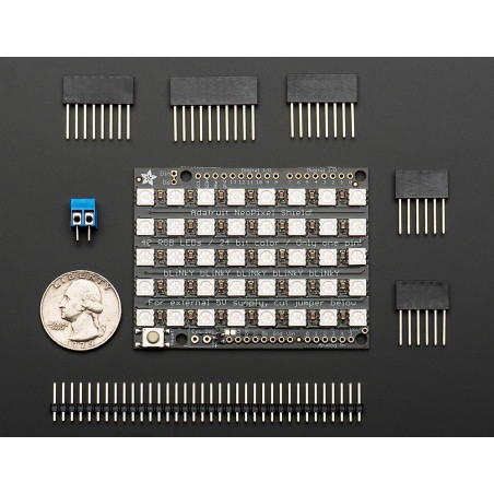 Adafruit NeoPixel Shield for Arduino - 40 RGB LED Pixel Matrix