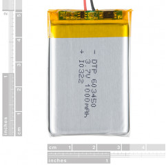 Lithium Ion Battery - 1Ah E-Textiles 19020005 DHM