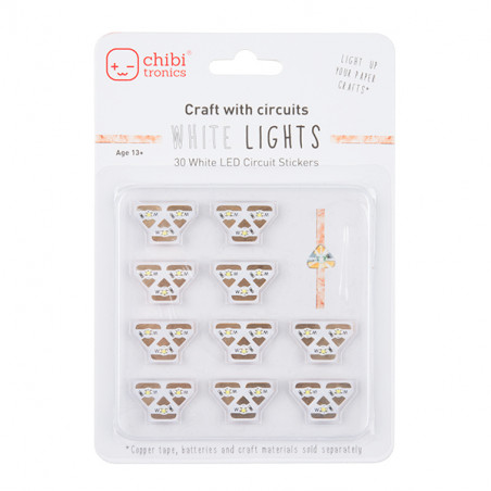 Chibitronics White LED MegaPack (30 Stickers)