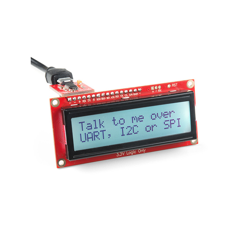 SparkFun 16x2 SerLCD - Black on RGB 3.3V SparkFun19020252 DHM