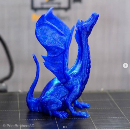 Muestra de filamento PLA azul con purpurina 1.75mm 50g 17m - Filamento de impresión 3D FDM AzureFilm
