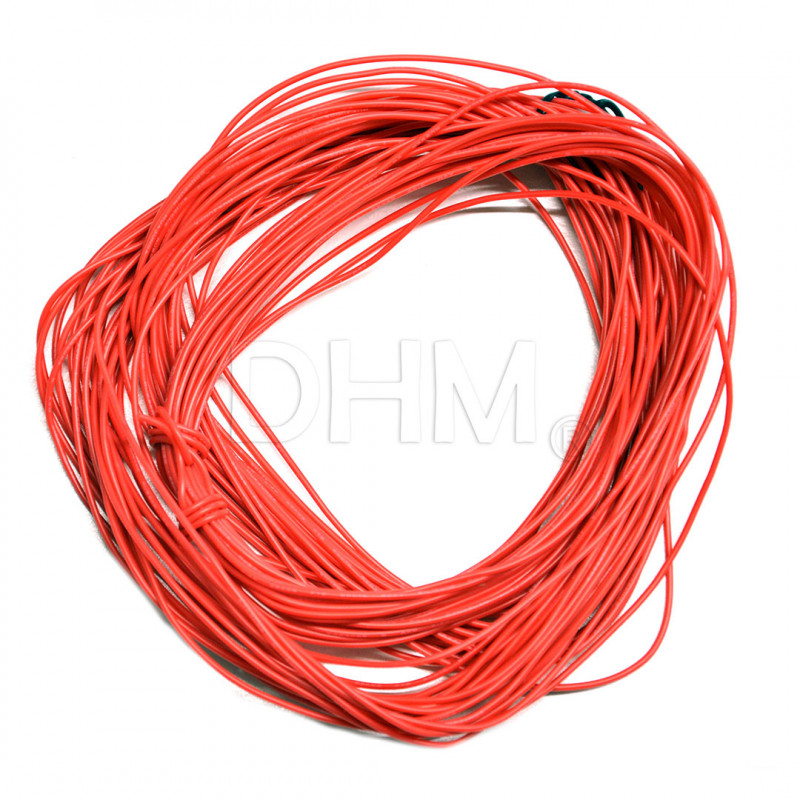 High temperature cable AWG28 per meter - RED Single insulation cables 12010101 DHM