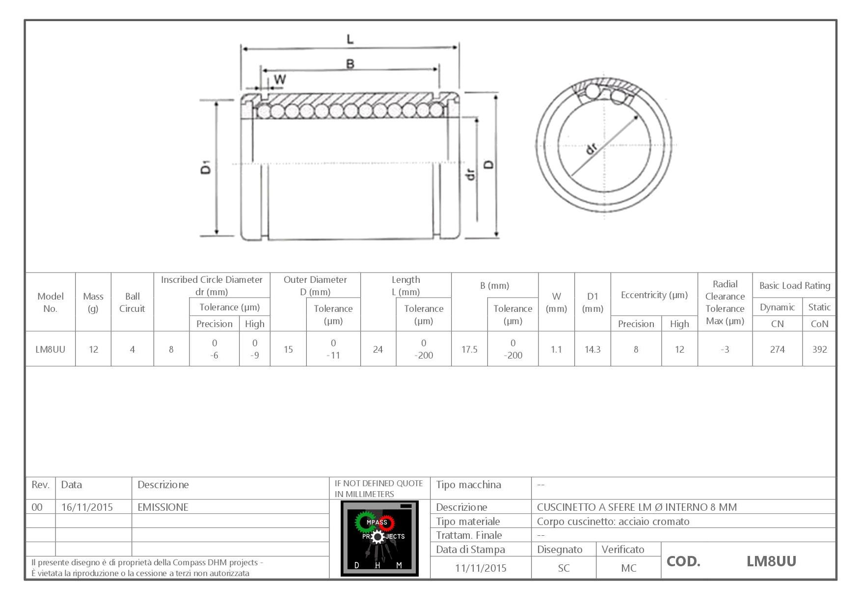 Cuscinetto A Flangia Quadrata Corto Per Cuscinetto Lineare Corto LMK-10-UU Con Flangia Quadrata - Per Guide A Movimento Lineare Guide Lineari - Foto 7