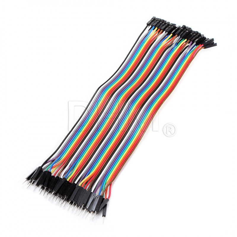 40pcs Dupont mâle à femelle 20cm couleur Jumper Fils câbles pour Arduino Breadboard Câbles Dupont 12040202 DHM