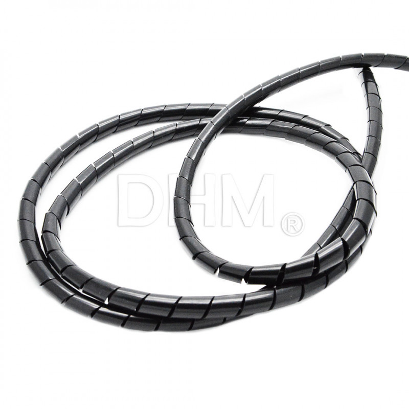 Polyethylene Flexible spiral tube Wire Wrap (for 1 meter) Ø8 mm black Spiral tube 12080203 DHM