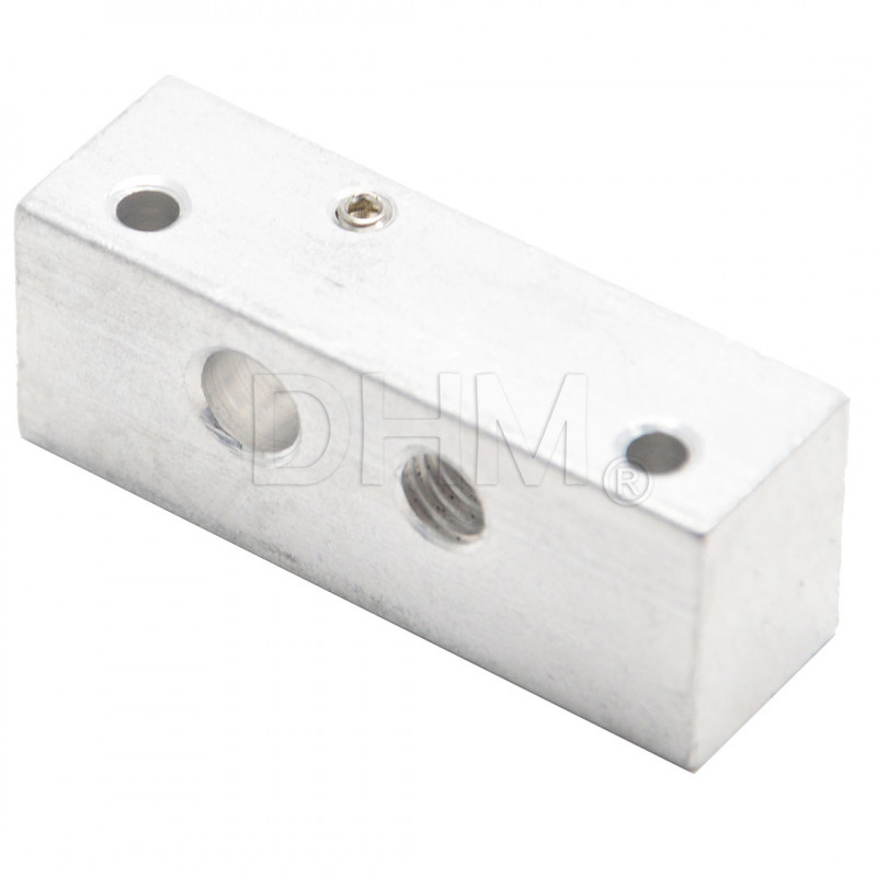 Blocco alluminio - makerbot - 3D printer - aluminium heater block - 42x13x16 mm Blocco fusore10020104 DHM