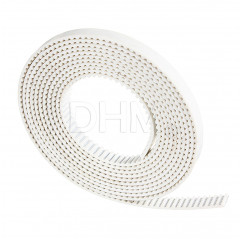 Courroie T2.5 blanche renforcée au mètre largeur 6mm pas 2.5mm pour imprimante 3D Reprap CNC belt Courroie T2.5 05020302 DHM