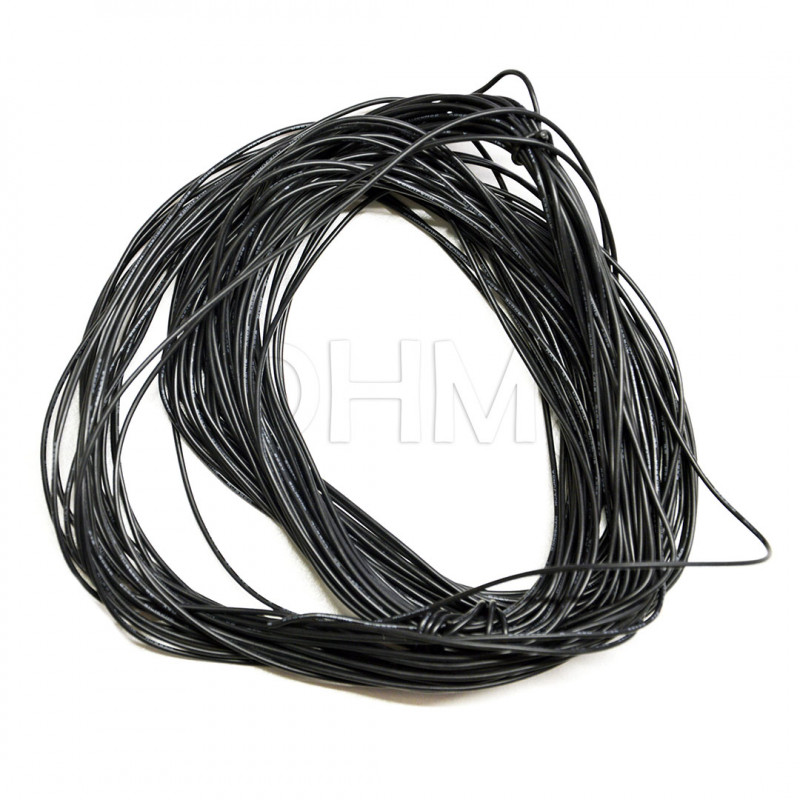 High temperature cable AWG28 per meter - BLACK Single insulation cables 12010102 DHM