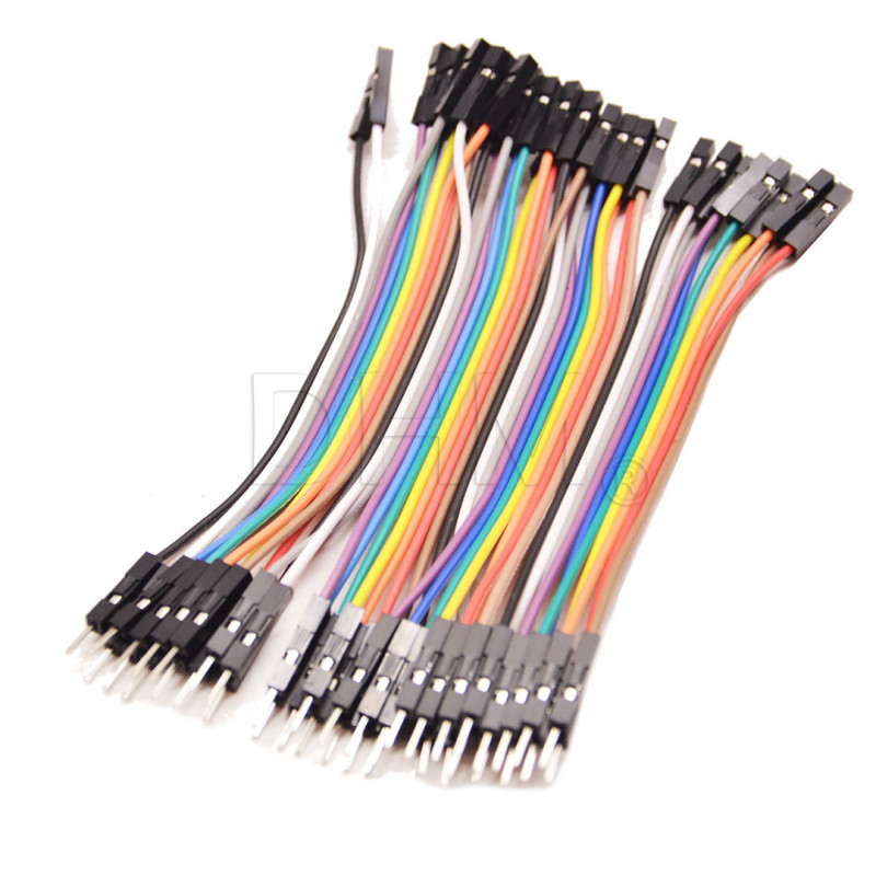 40pcs Dupont mâle à femelle 10cm couleur Jumper Fils câbles pour Arduino Breadboard Câbles Dupont 12040201 DHM