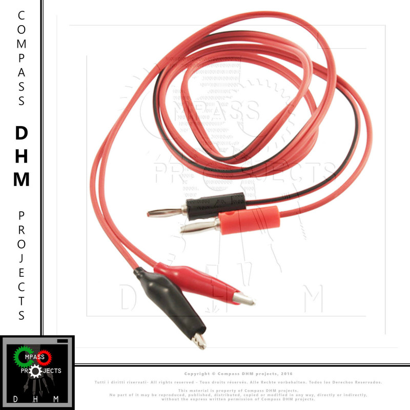 1 Paar Krokodilklemmen - Krokodil-Bananensonde Test - Kabelsatz - 50 cm Länge Messleitungen 12060101 DHM