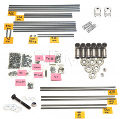 Hardware kit Prusa i2 - smooth & threaded bars - linear & ball bearings - 3D hobbed bolt - springs - 3D printing 18011013 DHM