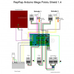 RAMPS 1.4 - RepRap mega pololu shield - 3d printer control - Prusa - jumpers Schede di controllo08010101 DHM