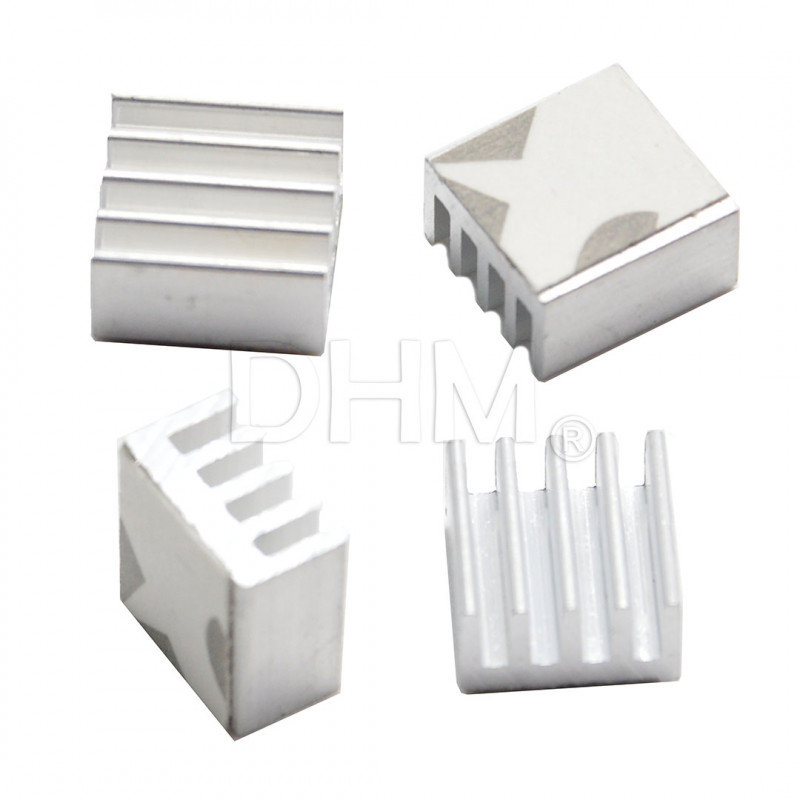 4 Stück Aluminium Kühlkörper 9x9x5 mm 3D Teile für Karten 09030101 DHM