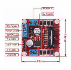 L298 module de contrôle pas à pas - moteur pas à pas DC L298N Arduino pont en H Modules Arduino 08020212 DHM