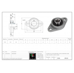 Bearing with an aluminium Diamond Shape Flange Unit KFL08 Ball bearing with bracket 04030201 DHM