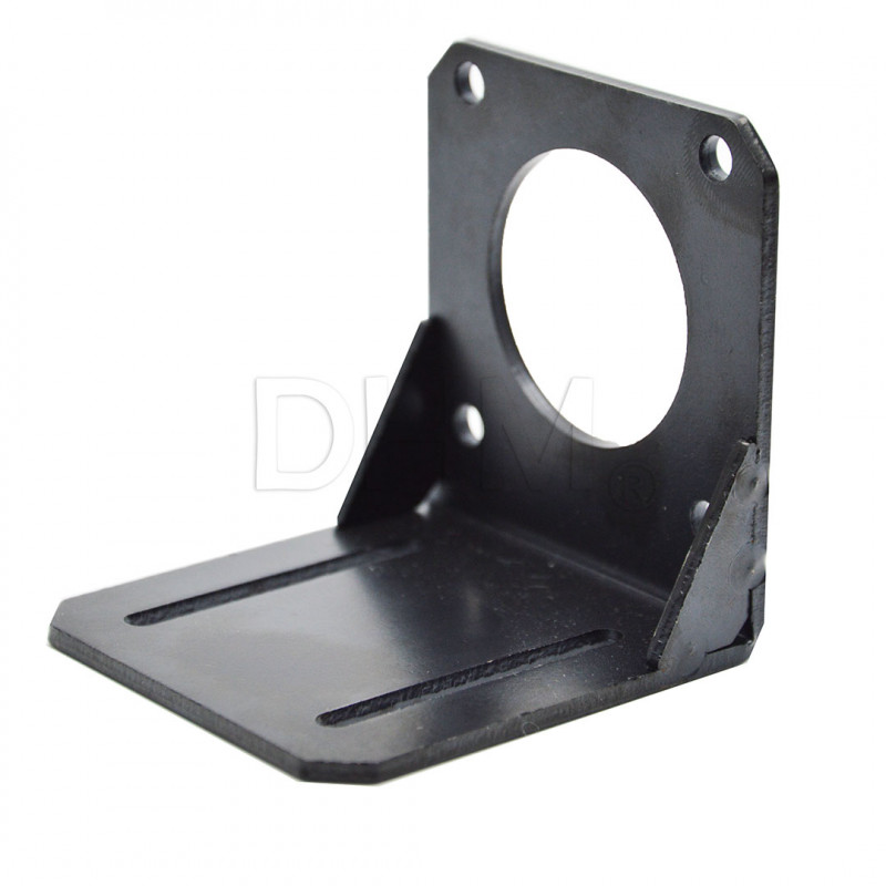 Supporto a L motore stepper passo passo Nema 17 acciaio nero 90° motor bracket Nema 1706060101 DHM