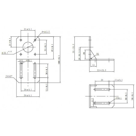 L-mount for NEMA 17 motor