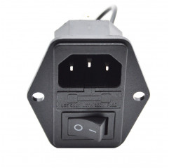 Embase male clipsable pour chassis avec interrupteur et porte-fusible imprimante 3D Prises 12050101 DHM