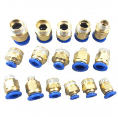 DHM Raccordo pneumatico PC 06 innesto dritto maschio push fit bowden PTFE 3.00 3D - 1