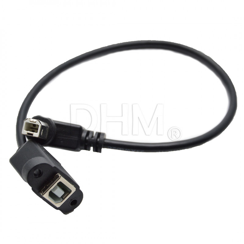 Câble de rallonge 30 cm USB 2.0 B mâle 90° femelle vers le panneau de l'ordinateur de l'imprimante 3D Câbles USB 12070101 DHM