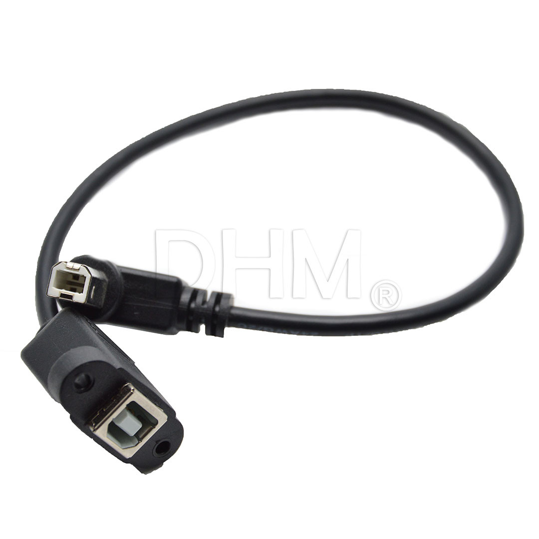 Câble de rallonge 30 cm USB 2.0 B mâle 90° femelle vers le panneau